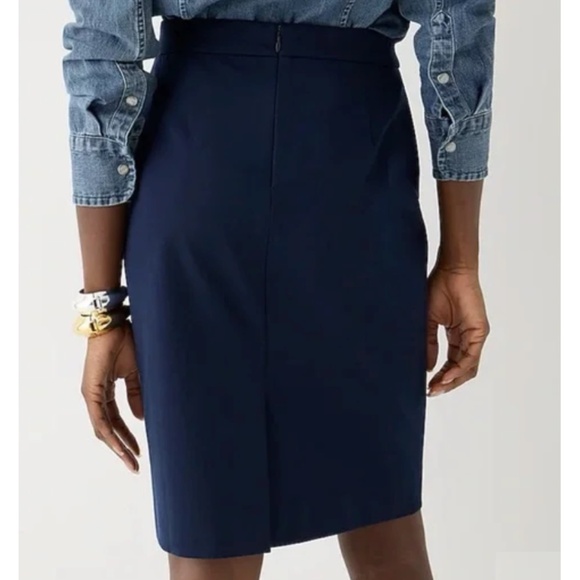 J Crew 365 No 2 Pencil Skirt - Navy Blue Size 12 - Picture 2 of 10